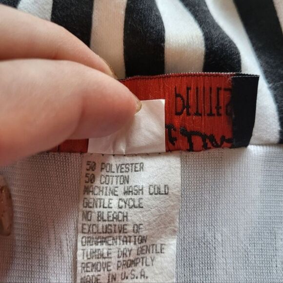 J.B. Wright Ltd. Petites Vintage Vertical Stripe Quarter Zip Midi Dress Size 7/8 - Picture 6 of 10